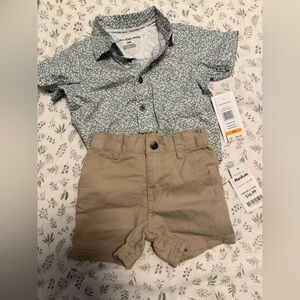 Calvin Klein Green and Tan Kids Matching Set